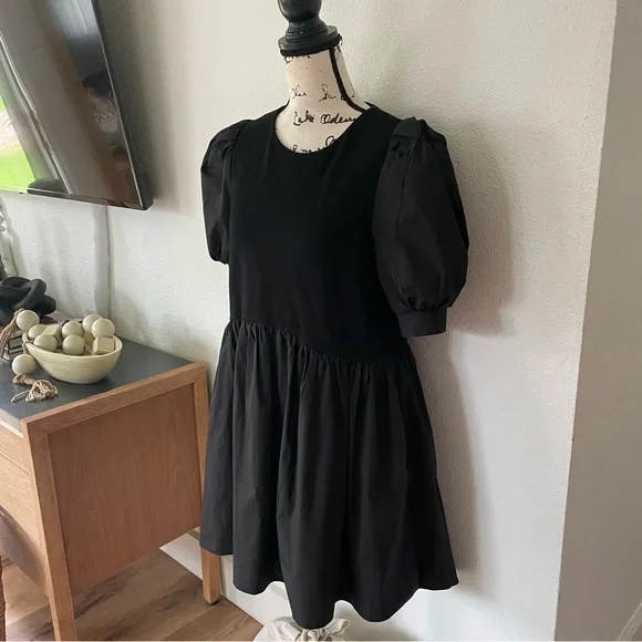 Sold! English Factory Black Puff Sleeve Mini Dress - Picture 6 of 14